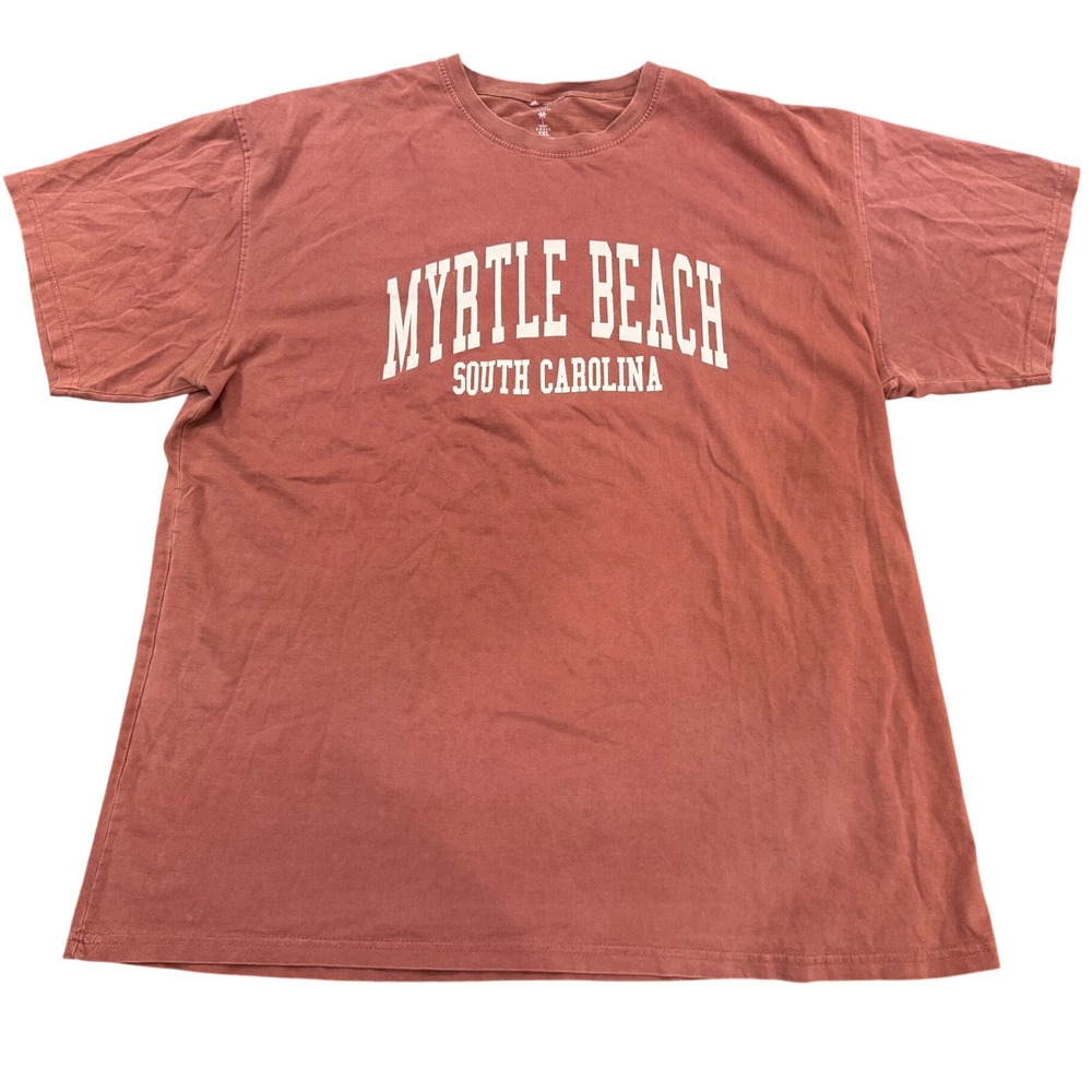 Coastal Swell Myrtle Beach South Carolina Graphic T-Shirt Terracotta Mens 2XL